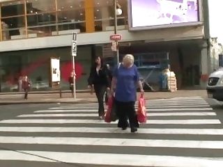 Picking Up And Fucking Blonde Granny From Behind